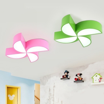 Acrylic Shade Lighting Fixture with Windmill Green/Pink/Red/Yellow LED Ceiling Lamp for Kids