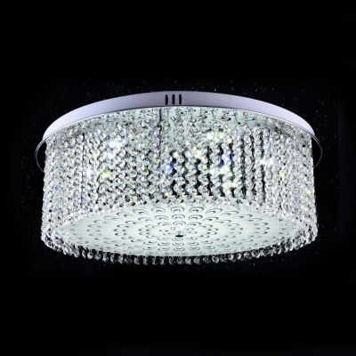 Crystal Beaded Flush Mount Light with Peacock Design Modernism LED Ceiling Fixture in Third Gear
