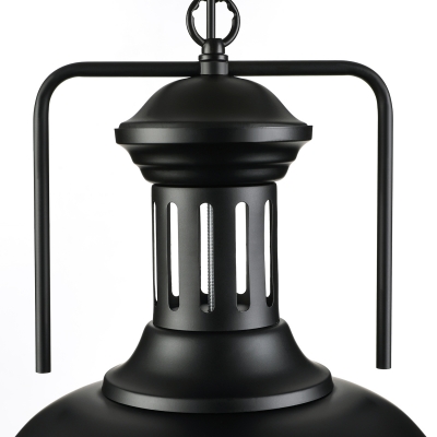Industrial Pendant Light in Barn Style with 13''W Dome Shade, Black