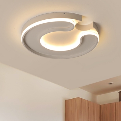 Modern Fashion C Shape Ceiling Light Silicon Gel LED Flush Light Fixture in White for Corridor