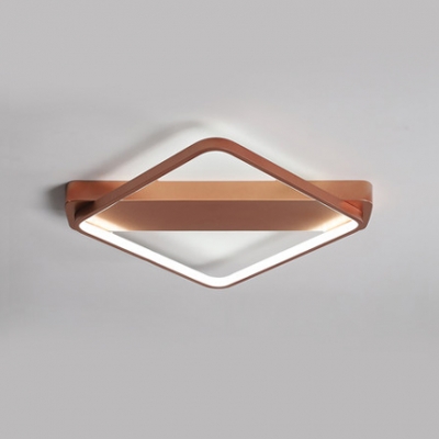 Modernism Ultra Thin Ceiling Lamp Metallic Decorative LED Flush Mount in Rose Gold for Hallway