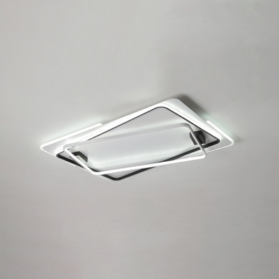 Rectangle Shape Surface Mount LED Light Modern Design Metal Flush Lighting in White for Office