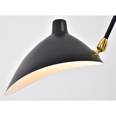 Rotatable 3 Lights Duckbill Wall Lamp Contemporary Metallic Wall Mount Light in Black for Sitting Room