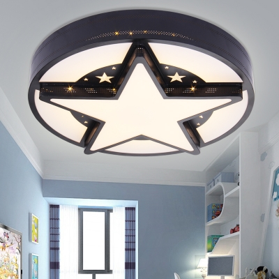 Star LED Flushmount Contemporary Black/White Acrylic Ceiling Light for Living Room Bedroom