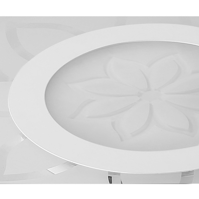 White Disc Shade Ceiling Fixture with Bloom Design Modernism Acrylic Ultrathin LED Flush Mount