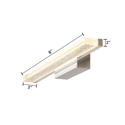 Acrylic Vanity Light with Linear Shape Modern Chic LED Wall Lamp in Stainless for Bathroom