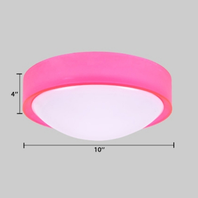 Blue/Pink Round Flushmount Modern Fashion Acrylic 1 Head LED Flush Mount Light for Bedroom