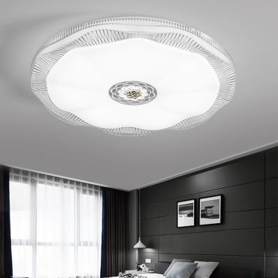 Modern Chic Scalloped Ceiling Light with Flower Acrylic Lampshade LED Flushmount in Warm/White