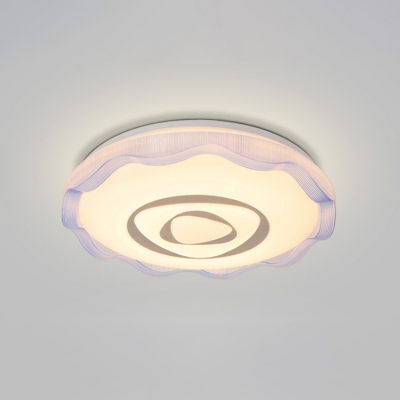 Modern Fashion Scalloped Flushmount with Triangle Pattern Acrylic LED Flush Light in Warm/White