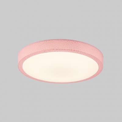 Round Ceiling Lamp with Crack Pattern Acrylic LED Flush Mount in Blue/Pink for Bedroom
