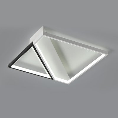 Acrylic Geometric LED Ceiling Fixture Contemporary Flush Lighting in Neutral for Gallery Aisle
