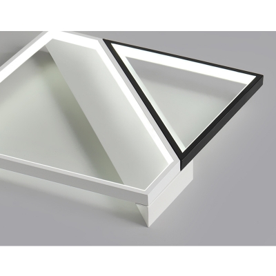 Acrylic Geometric LED Ceiling Fixture Contemporary Flush Lighting in Neutral for Gallery Aisle