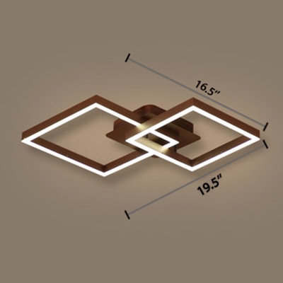 Minimalist Squared LED Ceiling Lamp Metal Flush Light in Warm/White for Study Room Bedroom
