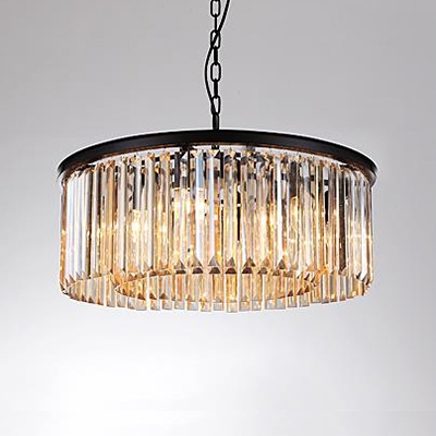 Modern Chic Round Hanging Lamp Amber, Contemporary Amber Glass Chandelier Lighting
