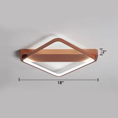 Modernism Ultra Thin Ceiling Lamp Metallic Decorative LED Flush Mount in Rose Gold for Hallway