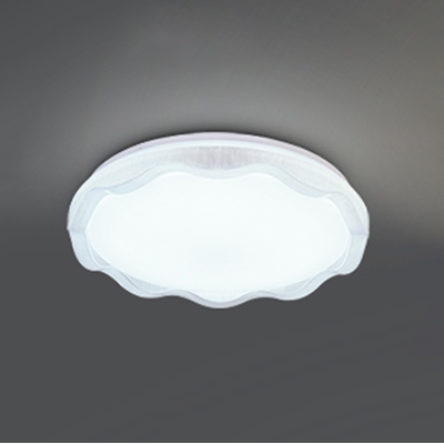 Scalloped Flush Light Fixture Contemporary Acrylic Lampshade LED Flush Mount in Blue/Gold/White