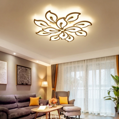 Simple Modern 2 Tiers Ceiling Light With Petal Metallic Multi Light