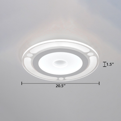 Acrylic Round Disc Shade Ceiling Light Simple Concise Ultrathin LED Flushmount in Warm/White