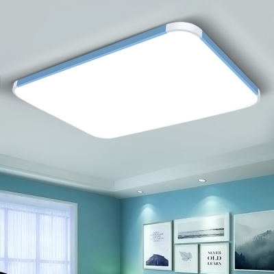 Acrylic Ultra Thin Flush Mount with Rectangle Nordic Macaron LED Ceiling Light for Sitting Room