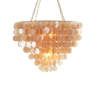 Cognac Shelly Shade Pendant Lamp Modernism Metal Decorative Single Head Hanging Lamp