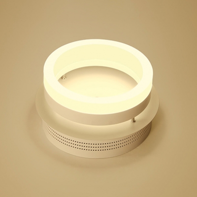 Contemporary Circle Ceiling Light Acrylic Shade LED Semi Flush Mount in Warm/White for Foyer