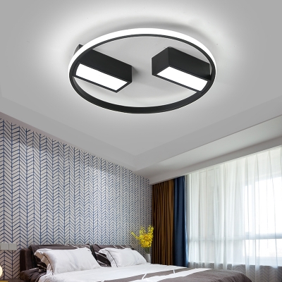 Contemporary Halo Ring LED Flush Mount Aluminum Ceiling Light in Warm/White for Entrance