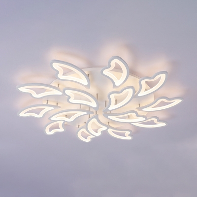 Multi Light Wing Ceiling Light Modern Chic Acrylic LED Semi Flush Light in Warm/White/Neutral