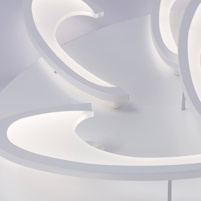 Post Modern Windmill Lighting Fixture Acrylic 3/6 Heads LED Semi Flush Light in White/Warm/Neutral