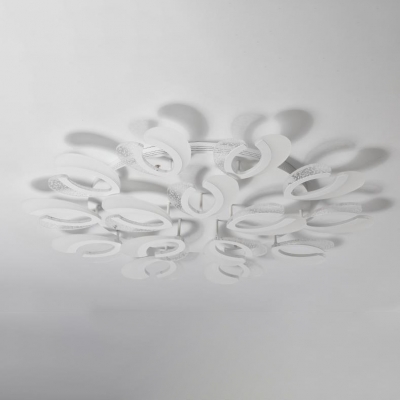 Round Canopy LED Ceiling Light Concise Acrylic Multi Lights Ultra Thin Semi Flushmount in White