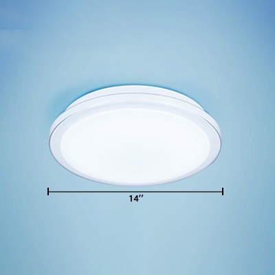 Simplicity Round Ceiling Flush Mount Acrylic LED Flush Light Fixture in Warm/White for Office