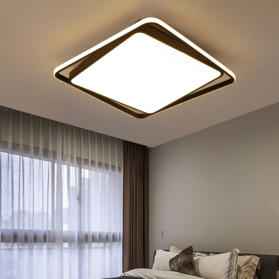 Square Acrylic Lampshade Ceiling Flush Minimalist Modern LED Flush Light Fixture in Warm/White