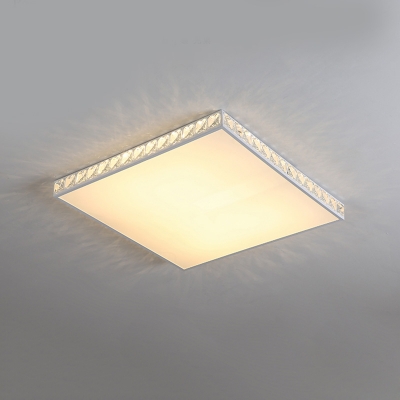 Ultra Thin Square Flush Light Luxury Modern Crystal LED Indoor Lighting Fixture for Restaurant