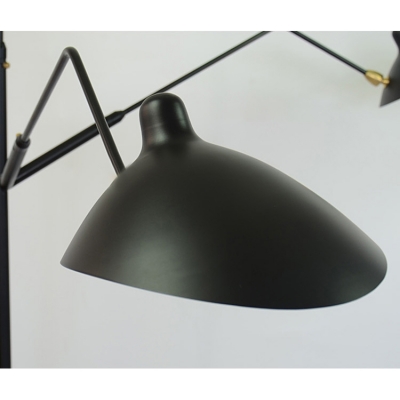 3 Lights Duckbill Standing Light Post Modern Rotatable Metal Floor Lamp in Black for Living Room