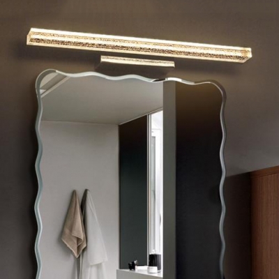 Acrylic Vanity Light with Linear Shape Modern Chic LED Wall Lamp in Stainless for Bathroom