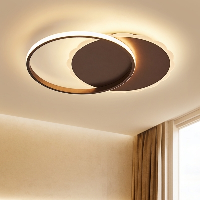 Coffee Halo Ring Led Ceiling Lamp With Scalloped Edge Modernism