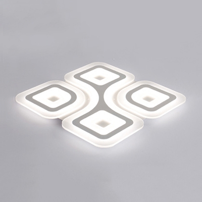Geometric Ultrathin LED Flushmount Contemporary Acrylic Surface Mount Ceiling Light in Warm/White