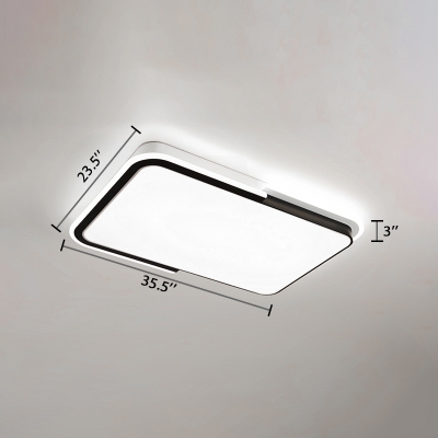 Linear Acrylic Shade LED Ceiling Lamp Minimalist Modern Flush Mount in Warm/White for Office