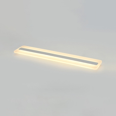 Minimalist Linear Flush Mount Lighting Acrylic LED Ceiling Fixture in Warm/White for Corridor