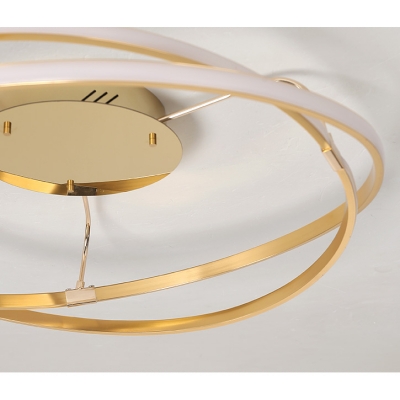 Modern Chic Veloce Ceiling Light Aluminum LED Semi Flush Mount in Brass for Restaurant