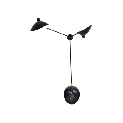 Rotatable 3 Lights Duckbill Wall Lamp Contemporary Metallic Wall Mount Light in Black for Sitting Room