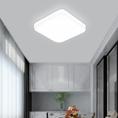 Square LED Flush Light Minimalist Acrylic Lampshade Ceiling Fixture in White for Foyer