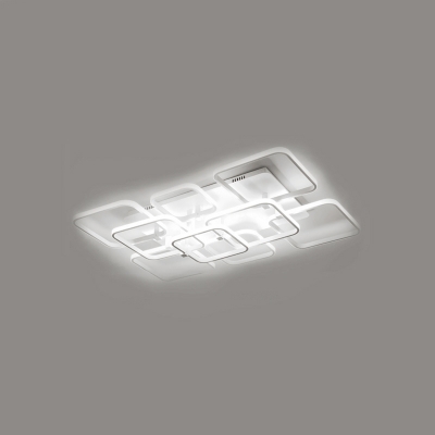 Super-thin Square Flush Light Fixture Simplicity Acrylic Multi Light LED Flushmount in Warm/White