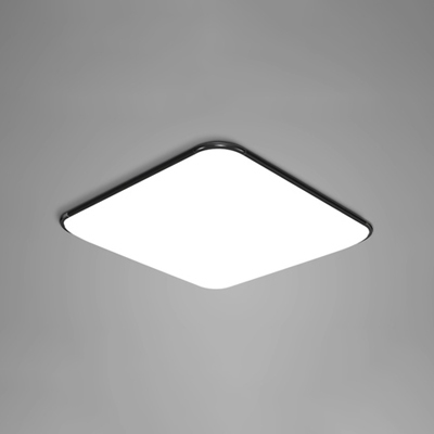 Ultra Thin Square Flush Light Nordic Style Acrylic LED Flush Mount Lighting in Black