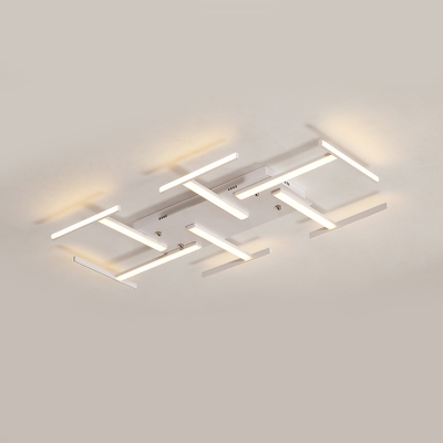 White Bar LED Lighting Fixture Nordic Style Metallic Art Deco Ceiling Light for Coffee Shop