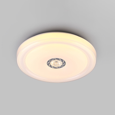 Acrylic Round Ceiling Lamp Modernism LED Flush Light Fixture in Blue/Brown/White for Hallway
