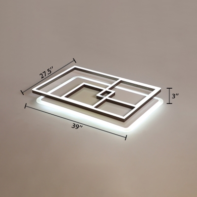 Geometric Pattern Ceiling Light Modernism Acrylic LED Ceiling Lamp in Coffee for Living Room