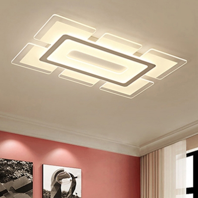Linear Lighting Fixture Minimalist Modernism Energy Saving Acrylic LED Flush Light in Warm/White