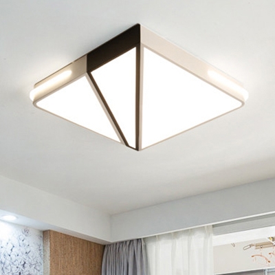 Modernism Minimalist Squared Flush Light Eye Protection Metallic Surface Mount LED Light in Warm/White