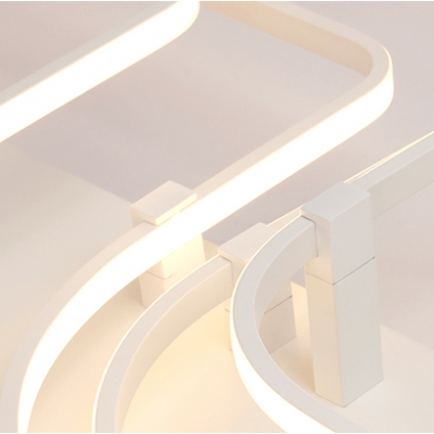 Modernism Ultrathin LED Ceiling Light Metallic 8 Lights Surface Mount Light in Warm/White