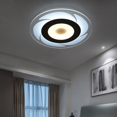 Nordic Style Disc Surface Mount LED Light with Windmill Design Acrylic Flush Light in Warm/White